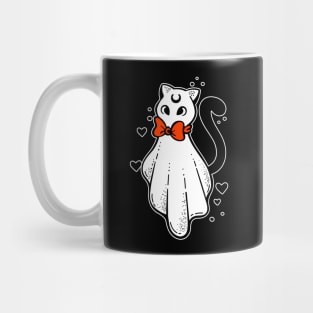 Cat in a ghost costume Mug